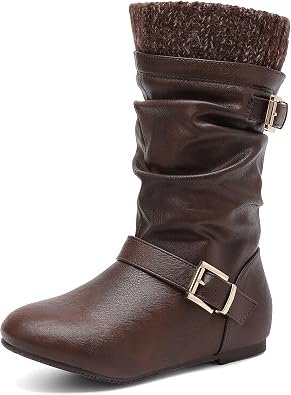Girls' Mid-Calf Faux Fur Winter Boots
