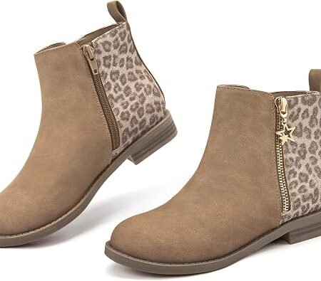 Kids' Glitter Leopard Ankle Booties